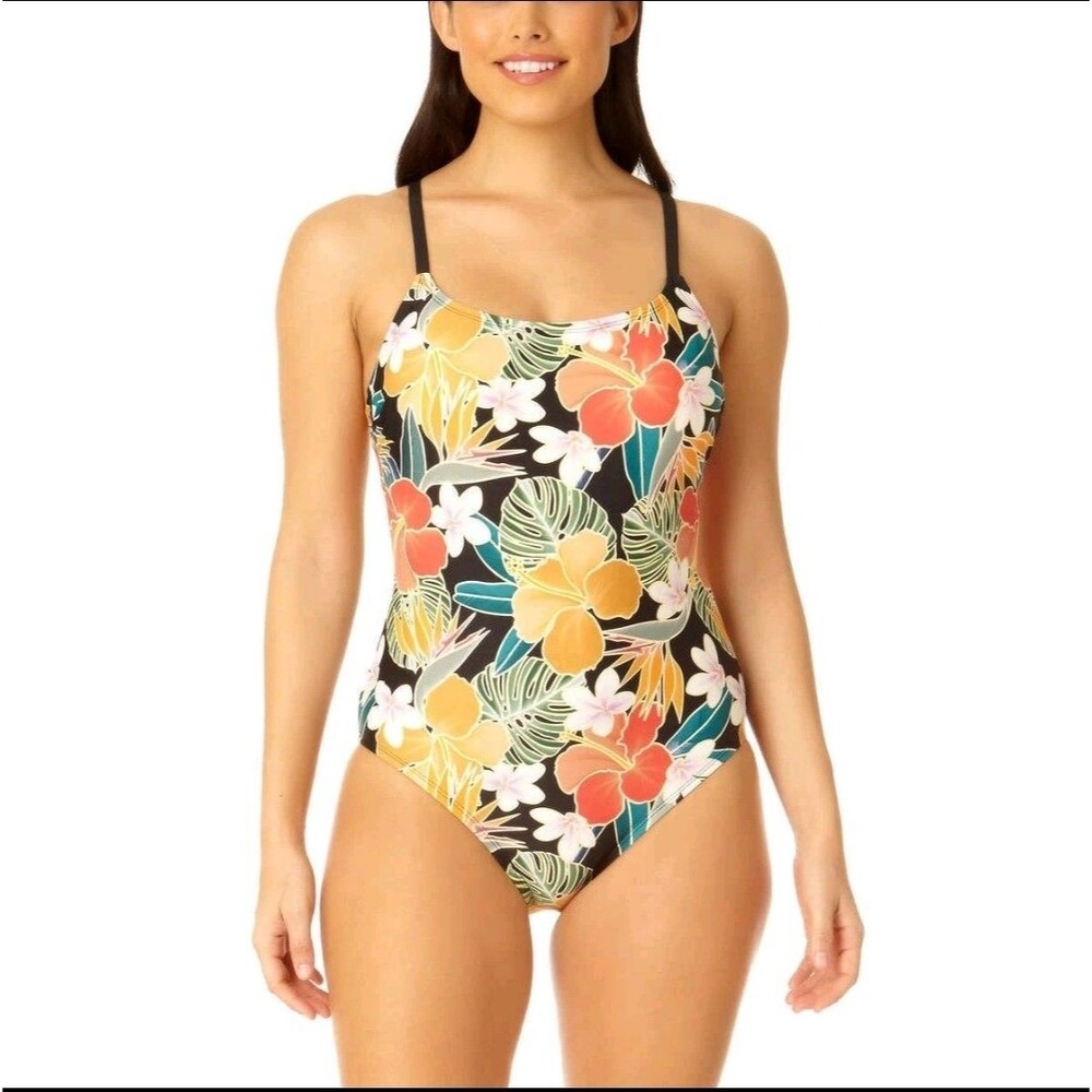 Hurley Women's Multicolor Flower One Piece SwimSuit, Caribbean Dreamin Sz XS New